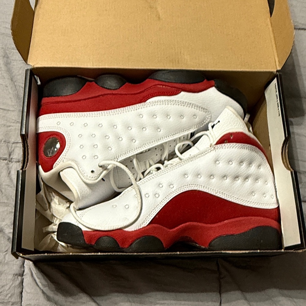 Jordan Air 13 Retro Red, White and Gray Sneakers